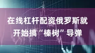在线杠杆配资俄罗斯就开始搞“榛树”导弹